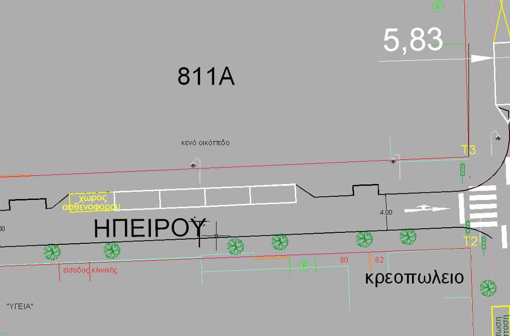 απεικονίζονται στο σχέδιο) Μία θέση (1) Ασθενοφόρου (Κλινική