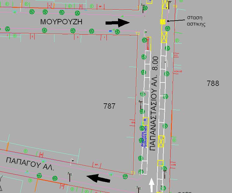 2/ στο τμήμα από Παπάγου έως Μουρούζη (ΟΤ788 & ΟΤ787Α) ΟΤ 788 (όπως