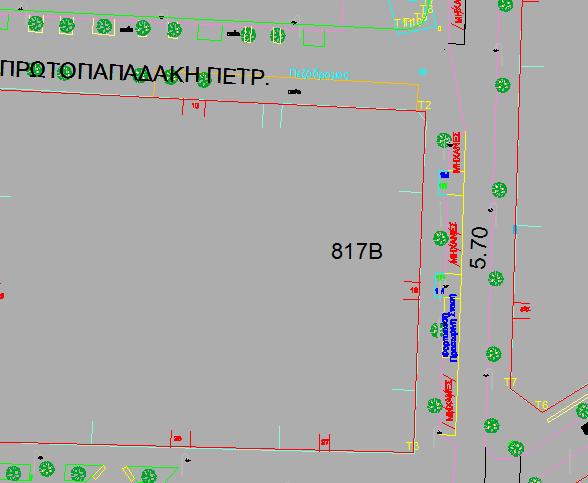 7/ στο τμήμα από Πατρόκλου έως Πρωτοπαπαδάκη (ΟΤ817Β ) ΟΤ 817Β (όπως