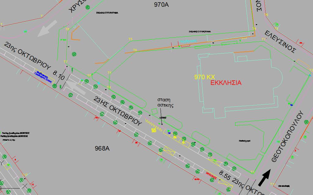4/ στο τμήμα από Χρυσοχόου έως Θεοτοκοπούλου (ΚΧ970 & ΟΤ968Α) ΟΤ 968Α (όπως απεικονίζονται στο σχέδιο) Μία θέση (1)