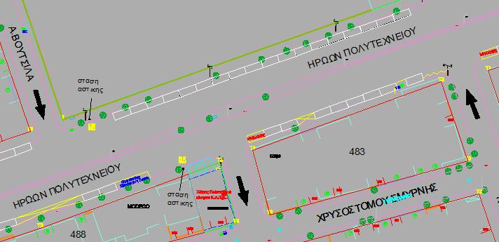 3/ στο τμήμα από Βουτσιλά έως Κομνηνών(ΟΤ488-483) ΟΤ 488 (όπως