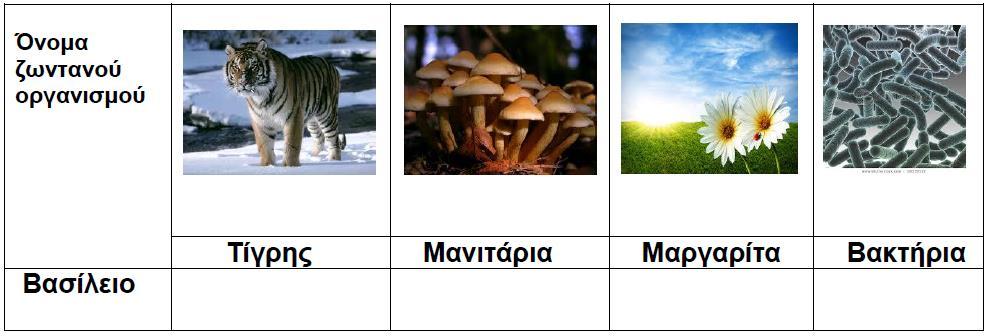 β) Να κατατάξετε τους πιο κάτω ζωικούς οργανισμούς στην αντίστοιχη ομοταξία Σπονδυλωτών: (1.