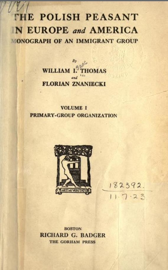 Προέλευση της βιογραφικής μεθόδου Πρώιμες κοινωνιολογικές έρευνες: Thomas και Znaniecki (1918), The Polish Peasant in Poland & in America, [πηγές: εκατοντάδες