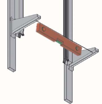 It is checked if the floor is horizontal If it is needed, the low part of the guide that will be placed on the side of the elevated floor is cut, so that the support of the reduction and safety brake