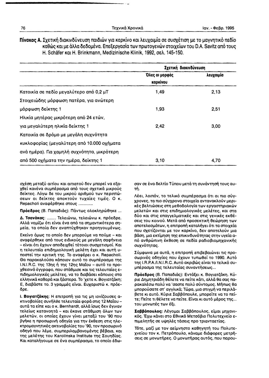 76 TeXVKO XPOVKa lav. - <tefjp. 1995 nivgkgc; A. xettk~ ataklv6uveuotj nalauilv Via KapKivo Kat Aeuxal~ia ae auox&ttotj ~e TO ~avvlltlko neaio Ka9we; KatllE oma aeao~&va.