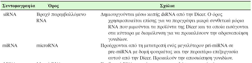 Υπάρχουν πολλά μικρά RNA μόρια