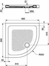 πορσελάνης γωνιακή 80x80x6 cm T266601 220,00 Ντουζιέρα