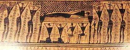 Από τα πλέον χαρακτηριστικά δημιουργήματα της γεωμετρικής κεραμικής, οι μεγάλοι αμφορείς και κρατήρες τοποθετούνταν επάνω στους τάφους ως "σήματα"* και εμφανίστηκαν μετά τον 8ο αιώνα