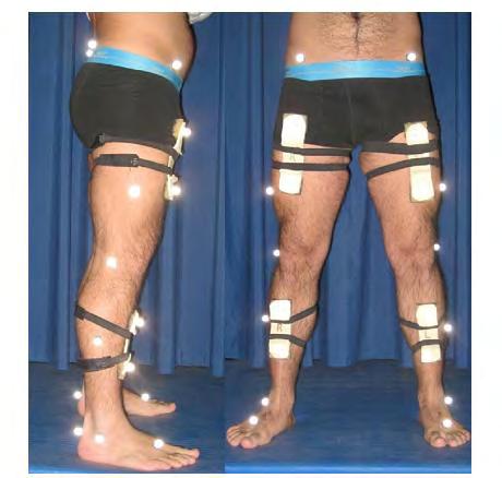 18 3.6 Kinematic and kinetic analyses Twenty-four retro-reflective markers were attached to the pelvis and lower extremities of each subject, according to the model described by Schwartz and