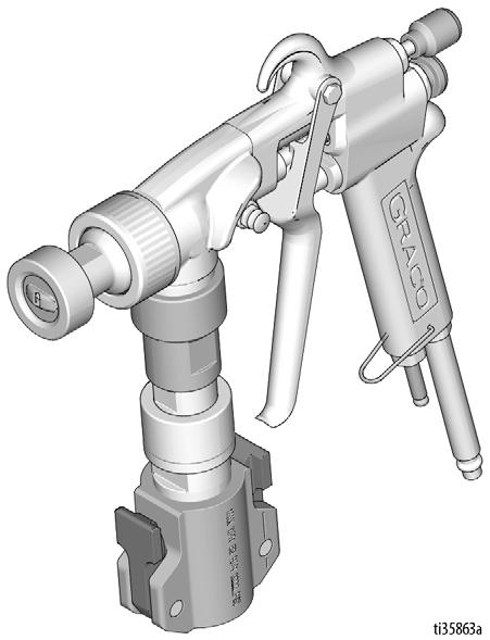 Λειτουργία, Εξαρτήματα Πιστόλι βαφής με υποβοήθηση αέρα STX 3A6800A EL Για ψεκασμό υλικών με υδατική βάση για κινητές εφαρμογές.