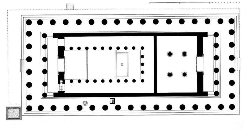 οπισθόναος πρόναος 8 Δωρικοί κίονες Ο Παρθενώνας είναι ναός: Οκτάστυλος / Περίπτερος / Διπλός / με εξάστυλο Αμφιπρόστυλο σηκό Σε κάτοψη ο κυρίως ναός χωριζόταν σε τρία τμήματα: τον πρόναο, τον σηκό