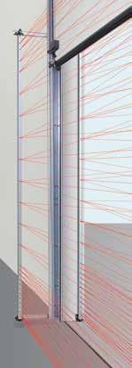 Φωτόπλεγμα HLG-V για προστασία του πεδίου ελιγμών Το φωτόπλεγμα επιβλέπει μέχρι ύψος 2500 mm επιπλέον την κύρια ακμή κλεισίματος της πόρτας.