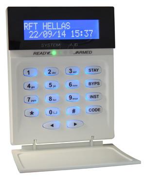 LCD ΠΛΗΚΤΡΟΛΟΓΙΑ RFT LCD KP-16/W LCD πληκτρολόγιο με Ελληνικούς χαρακτήρες Μεγάλη μπλε LCD οθόνη 2 γραμμών 16 χαρακτήρων η καθεμία Συμβατό με τους πίνακες C612 &