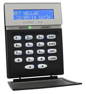 LCD πληκτρολόγιο με Ελληνικούς χαρακτήρες Μεγάλη μπλε LCD οθόνη 2 γραμμών 16 χαρακτήρων η καθεμία Συμβατό με τους πίνακες C612 & C816 Διαθέτει 2 ζώνες