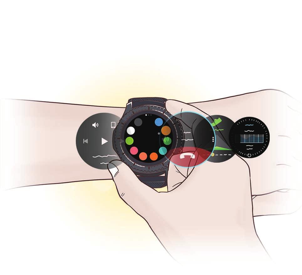 Πρώτα βήματα Πληροφορίες για το Gear S3 Το Gear S3 είναι ένα έξυπνο ρολόι που λειτουργεί σαν ένα παραδοσιακό ρολόι και σας επιτρέπει τη χρήση μιας σειράς χρήσιμων εφαρμογών για τη διεξαγωγή