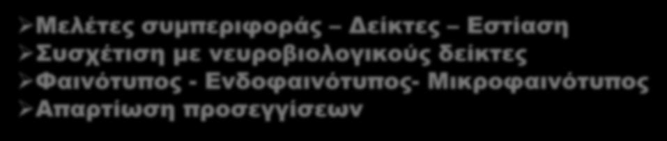 Απαρτίωση προσεγγίσεων Μελέτες