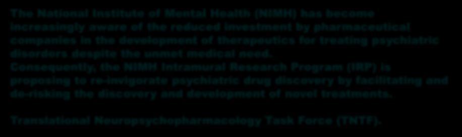 The National Institute of Mental Health (NIMH) has become increasingly aware of
