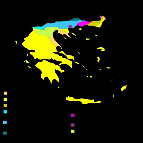 Σχήμα 1.1 : Χάρτης της Ελλάδας με το διαχωρισμό της σε κλιματικές ζώνες κατά Köppen. Πηγή : https://el.wikipedia.org.