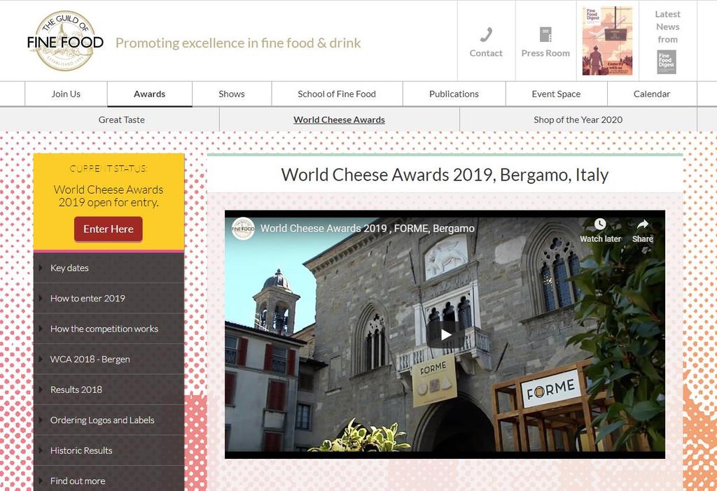 ΔΗΛΩΣΗ ΣΥΜΜΕΤΟΧΗΣ ΣΤΟ WORLD CHEESE AWARDS 2019 ONLINE ΟΔΗΓΙΕΣ Πηγαίνετε στο www.gff.co.