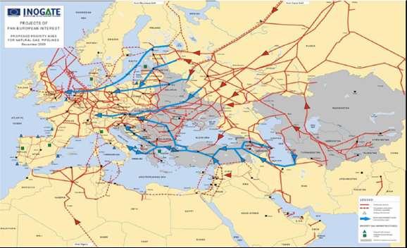 - 62 - ΧΑΡΤΗΣ 7: Αγωγοί φυσικού αερίου στην περιοχή της Ανατολικής Μεσογείου