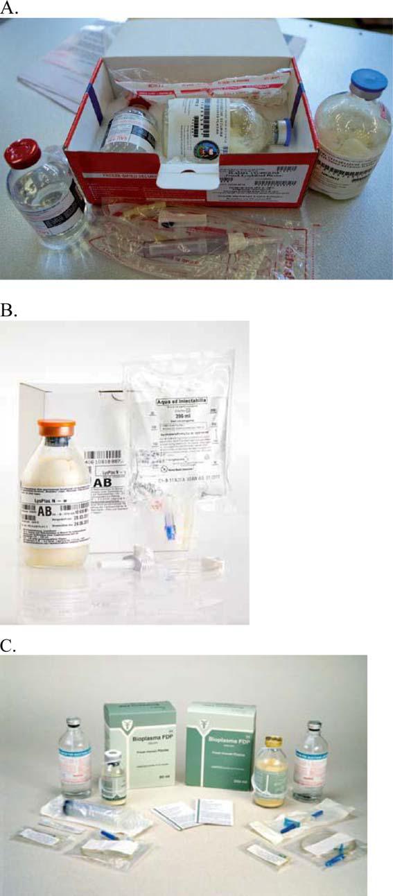 FDP (Frozen Dried Plasma) Πλεονέκτημα αποτελούν ο μικρός χρόνος ανασύστασης, η μακροχρόνια αποθήκευση σε θερμοκρασία δωματίου και η απουσία ειδικού εξοπλισμού.