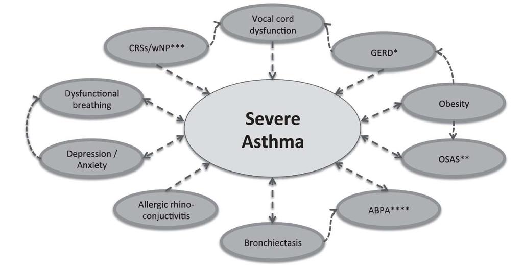 Co-morbidities in severe asthma