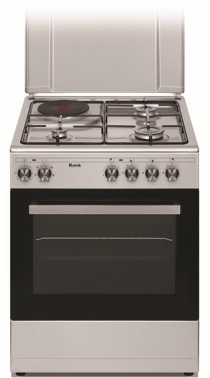 ΚΟΥΖΙΝΑ / COOKER 3+1 RK-1224 X RK-1224X - 3 εστίες αερίου και 1 ηλεκτρική πλάκα ταχείας / 3 Gas burners and 1 hot plate - Ο φούρνος ηλεκτρικός / Electric Oven - Μαγείρεμα με αέρα / Turbo Fan -