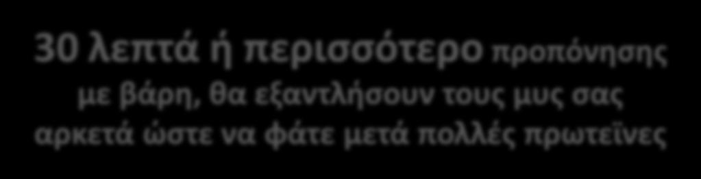30 λεπτά ή περιςςότερο προπόνηςησ με βάρη, θα