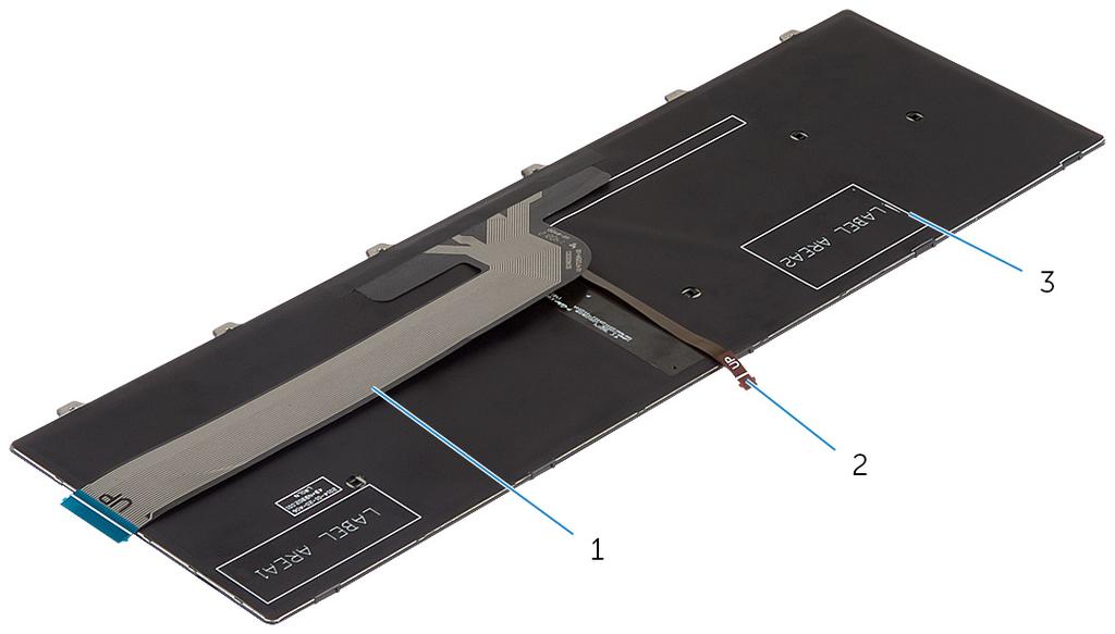 ΣΗΜΕΙΩΣΗ: Καλώδιο οπίσθιου φωτισμού πληκτρολογίου υπάρχει μόνο αν έχετε οπισθοφωτιζόμενο πληκτρολόγιο. 1 Τοποθετήστε το πληκτρολόγιο πάνω σε επίπεδη και καθαρή επιφάνεια.