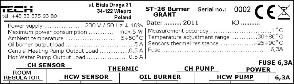 ΠΕΡΙΓΡΑΦΗ Ο πίνακας ελέγχου ST-28 έχει σχεδιαστεί για τον έλεγχο των λεβήτων θέρμανσης. Ρυθμίζει την αντλία που είναι υπεύθυνη για την κυκλοφορία του νερού Θέρμανσης, την αντλία ΖΝΧ και τον καυστήρα.