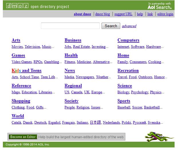 Dmoz-open directory project Το Open Directory Project είναι ίςωσ ο μεγαλφτεροσ κεματικόσ κατάλογοσ του