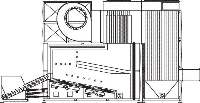 6 Fresh air fan Flue gas fan extractor Hot air generator (Air - Air heat exchanger) Chimney Fresh air inlet Multicyclone Furnace 1,75 M W Ash collecting bin Air lock Hot air to