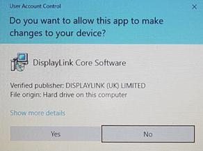 4. Εισαγωγή USB οθόνη σύνδεσης λογισμικό DisplayLink για τα γραφικά