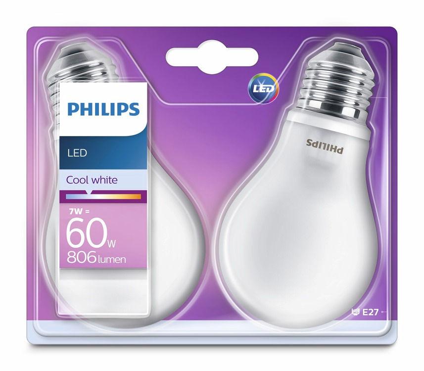 PHILIPS LED Λαμπτήρας 7 W (60 W) E27 Ψυχρό λευκό Χωρίς ρύθμιση έντασης Σχεδίαση που τραβά την προσοχή Γνώριμα σχήματα που έχετε αγαπήσει.