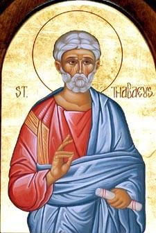 city of Edessa. The holy Apostle Thaddeus of the Seventy must be distinguished from Saint Jude, also called Thaddeus or Levi (June 19), who was one of the Twelve Apostles.