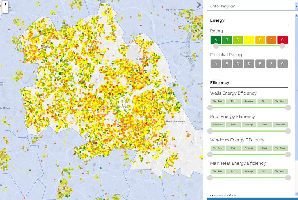 Παράδειγμα Περιοχή: Birmingham, UK Eνεργειακή κατηγορία Πιθανή ενεργειακή βαθμολογία Ιδιοκτησιακό καθεστώς Ενεργειακή απόδοση των