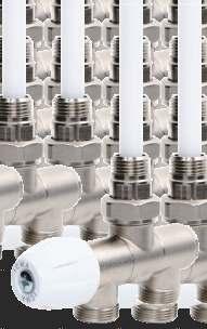 Four-way valve for single and double pipe systems. We can make the connection from the wall or from the floor. Suitable for bathroom radiators.