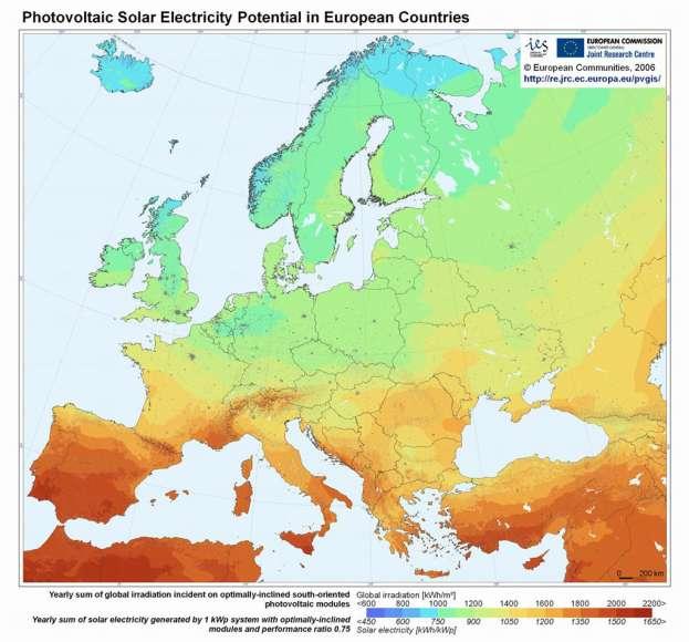 χιμα 3 Προςπίπτουςα θλιακι ακτινοβολία ςε πάνελ ανά τον κόςμο Πθγι: https://web.jrc.ec.europa.