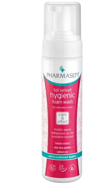 Tol Velvet Hygienic Foam Wash 200ml Απαλός αφρός υγιεινού καθαρισμού για τη φροντίδα της ευαίσθητης περιοχής & των αιμορροΐδων Υποαλλεργικός αφρός καθαρισμού με ph 5.