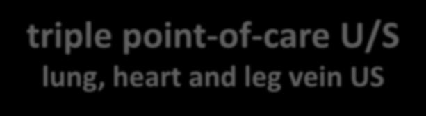 triple point-of-care U/S lung, heart and leg vein US 133 patients in whom PEs