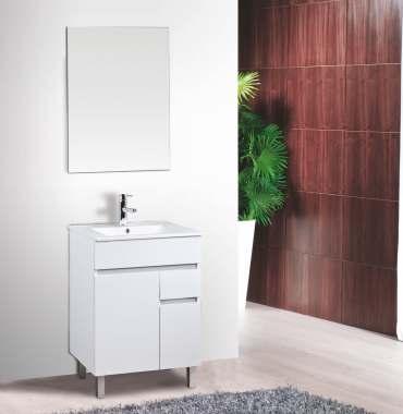 With ceramic countertop washbasin 81 cm and optionally mirror 80 x 60 cm. Λευκό έπιπλο, λείας επιφάνειας με 2 ντουλάπια και 1 συρτάρι soft close. Διάσταση 60 x 80 x 45 cm.