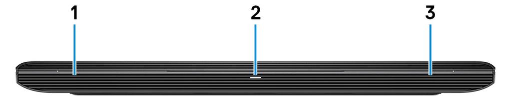 4 Όψεις Μπροστινή πλευρά 1 Αριστερό ηχείο Παρέχει έξοδο ήχου.