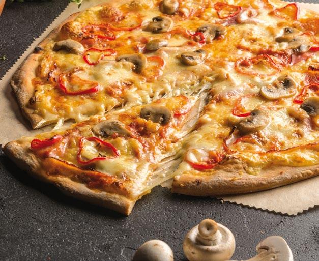 Creta Pizza Σάλτσα ντοµάτας san marzano, τυρί premium mozzarella, φρέσκια μυζήθρα Κρήτης, ελιές Καλαμών, φρέσκια ντομάτα, κόκκινη πιπεριά και ρίγανη. 7.80 10.70 16.