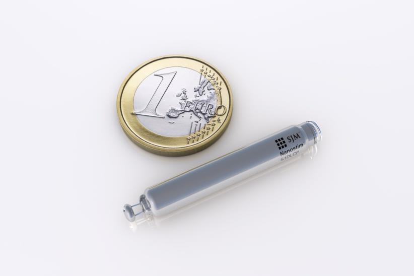 Leadless pacemaker- Nanostim Battery life in VVIR mode (2.5 V, 0.4 ms, rate 60 bpm, impedance 500 ohms) 8.