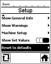 11 Reset to defaults (μόνο σε Advanced Mode) Με το «e-drive» (31) πηγαίνετε στο μενού «Ρυθμίσεις» και επιβεβαιώστε την επιλογή σας.