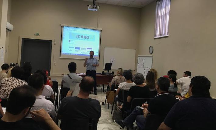 5 Τεχνικές Σχολές του Επιμελητηρίου Ηρακλείου - Ελλάδα Στην Ελλάδα, η εθνική εκδήλωση διάδοσης του σχεδίου ICARO πραγματοποιήθηκε στις 16 Ιουλίου.