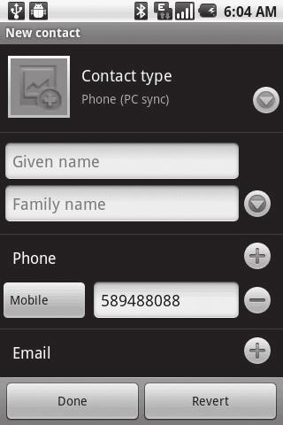 Contacts You can add contacts on your phone and synchronise them your Google account contacts or those in other accounts that support contact synchronisation.