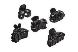 HR-104 Κλάμερ μαλλιών μαύρο Bows & Flowers 3cm HR-105