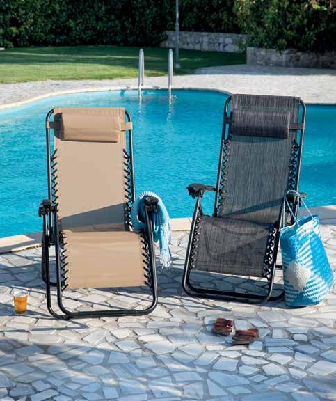 Πολυθρόνα μεταλλική πτυσσόμενη με τεξτιλίνη γκρι
