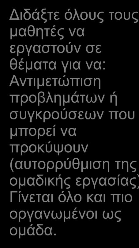 Γενική Εισαγωγή CL/LC Πρόγραμμα Δημιουργήστε τις βέλτιστες συνθήκες ώστε η ομάδα να είναι όλο και πιο πρόθυμη να